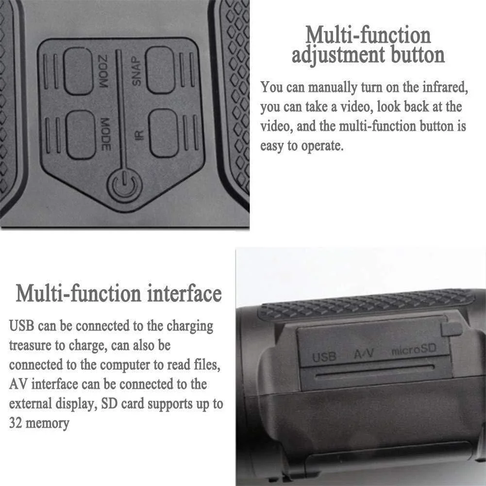 دوربین دوچشمی با بزرگنمایی 3.5-7X، تلسکوپ حرفه ای HD دید در شب مادون قرمز با قابلیت ذخیره ویدیو بر روی کارت SD، مناسب برای تماشای پرندگان، شکار و کنسرت ها