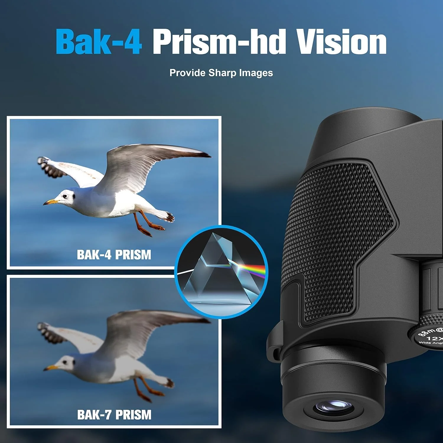 دوربین شکاری 12x25 برای بزرگسالان و کودکان، دوربین شکاری فشرده با چشمی بزرگ، ضد آب، فوکوس آسان، میدان دید گسترده و راحتی چشم برای تماشای پرندگان، پیاده روی، کنسرت