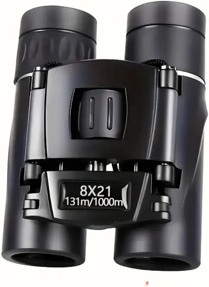 دوربین شکاری زوم HD 8x21، طراحی جمع و جور و قابل حمل برای تماشای پرندگان و پیاده روی، برد 131 متر/1000 متر، مشکی