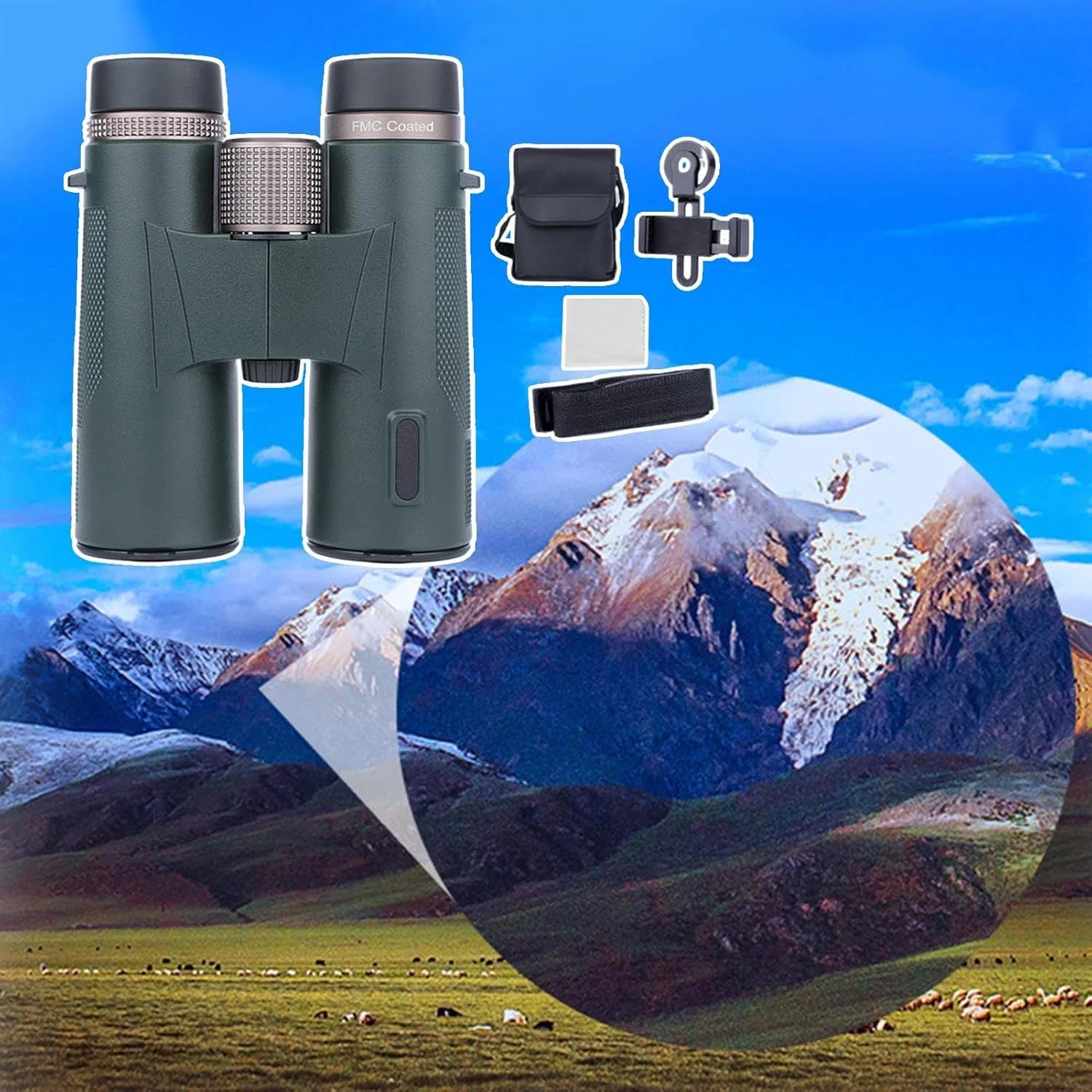 دوربین شکاری جیبی فشرده با بزرگنمایی 12 برابر و وضوح بالا دید در شب مناسب تئاتر، کنسرت، تماشای پرندگان، کودکان و بزرگسالان