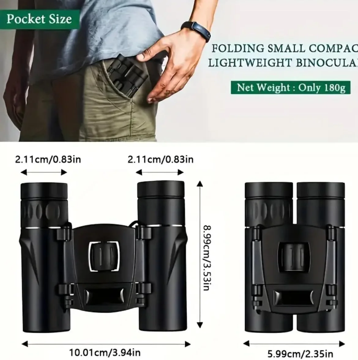 دوربین شکاری زوم HD 8x21، طراحی جمع و جور و قابل حمل برای تماشای پرندگان و پیاده روی، برد 131 متر/1000 متر، مشکی دوربین شکاری زوم HD 8x21، طراحی جمع و جور و قابل حمل برای تماشای پرندگان و پیاده روی، برد 131 متر/1000 متر، مشکی