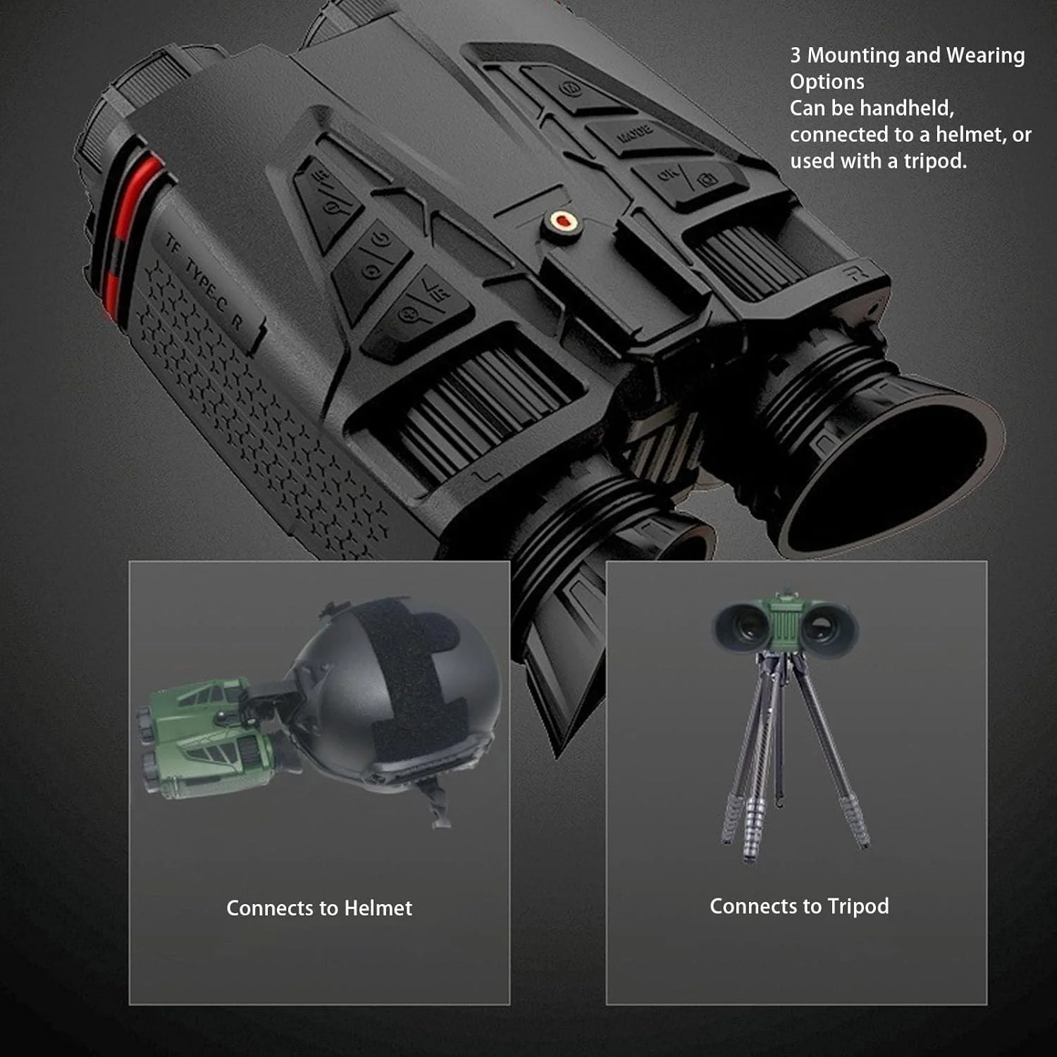 دوربین دوچشمی دیجیتال Bewinner، صفحه نمایش دوگانه 1.3 اینچی، زوم اپتیکال 8 برابر و زوم دیجیتال 16 برابر، باتری قابل شارژ 3000 میلی آمپر ساعتی، اتصال WiFi، دوربین دوچشمی فیلمبرداری برای تماشای پرندگان، کنسرت ها (مشکی)