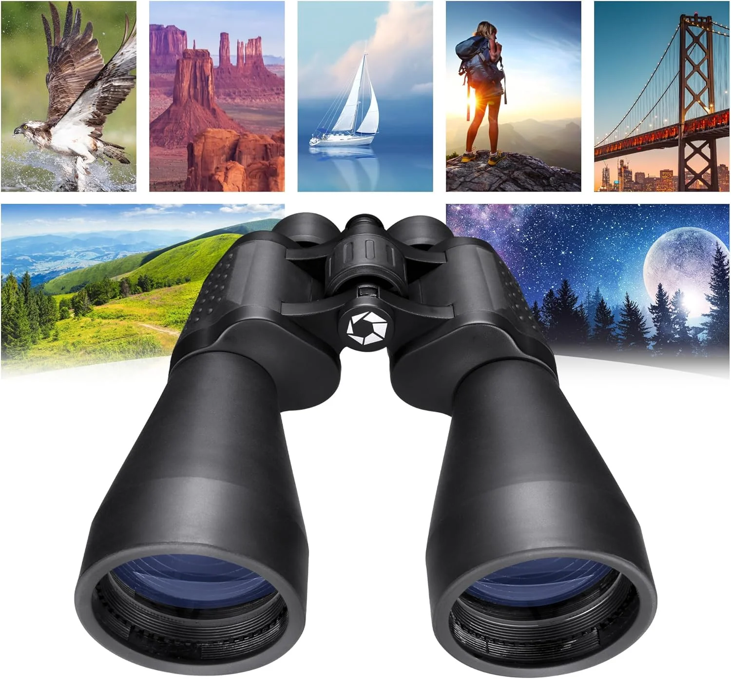 دوربین دوچشمی 12x60 Porro Barska برای تماشای پرندگان، پیاده‌روی، ورزش، رویدادهای فضای باز، تئاتر، مسافرت، با اپتیک کاملاً پوشش‌داده‌شده برای دید واضح و روشن