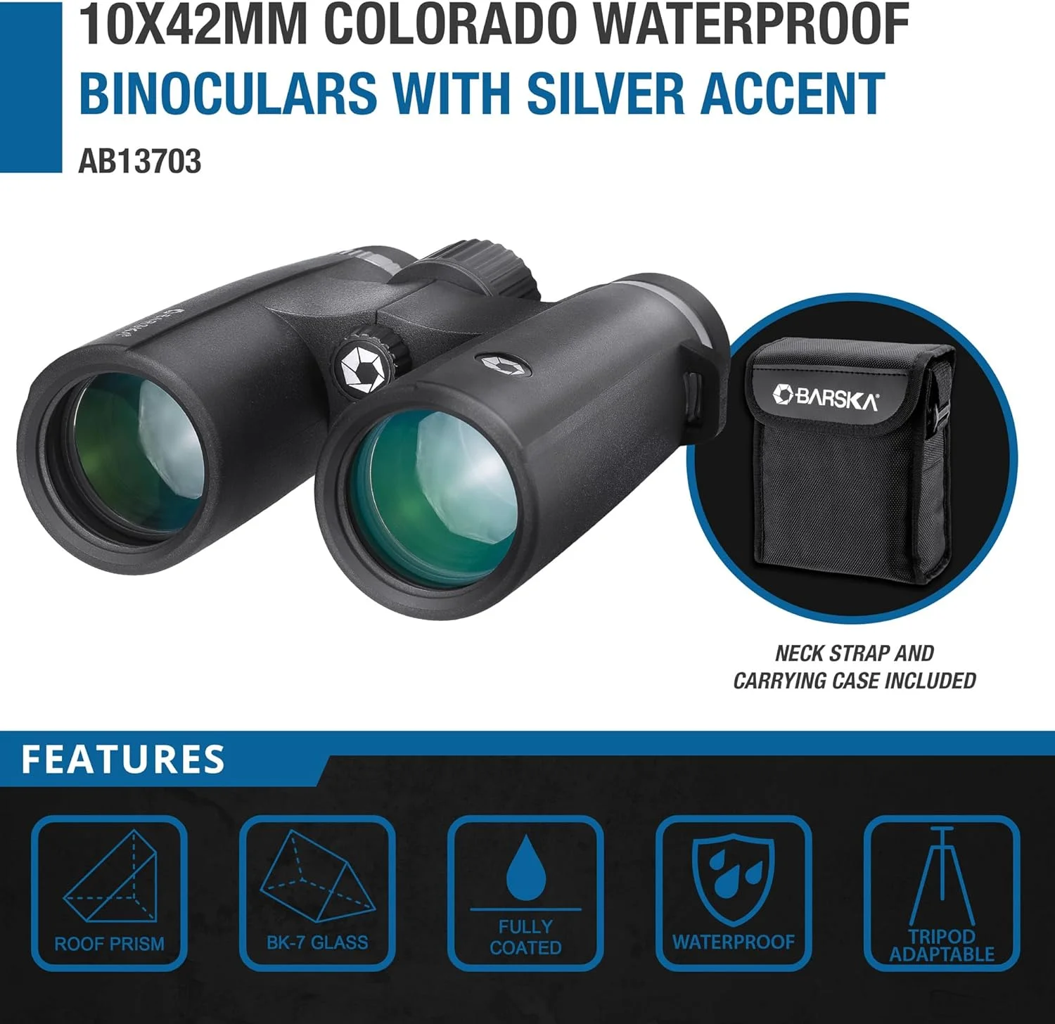 دوربین دوچشمی ضدآب 10x42 Barska AB13703 Colorado مناسب قایق‌رانی، ماهیگیری، پیاده‌روی، رویدادها و ورزش