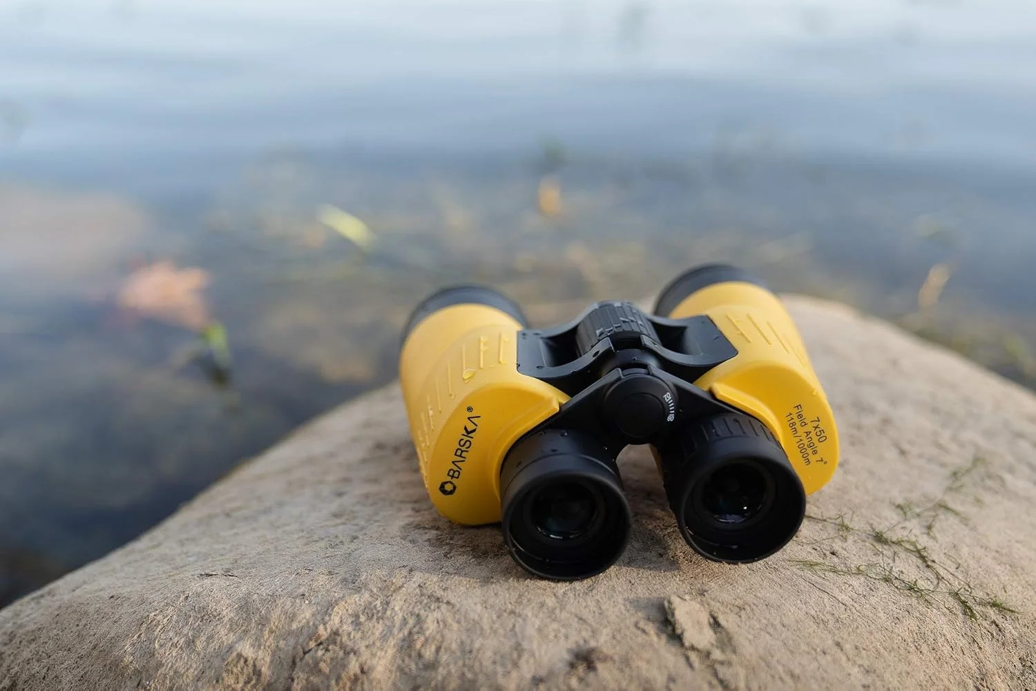 دوربین دوچشمی دریایی شناور ضدآب Barska AB12738 Floatmaster 7x50 برای قایق‌رانی، ماهیگیری، ورزش و غیره، زرد 7x50 میلی‌متر