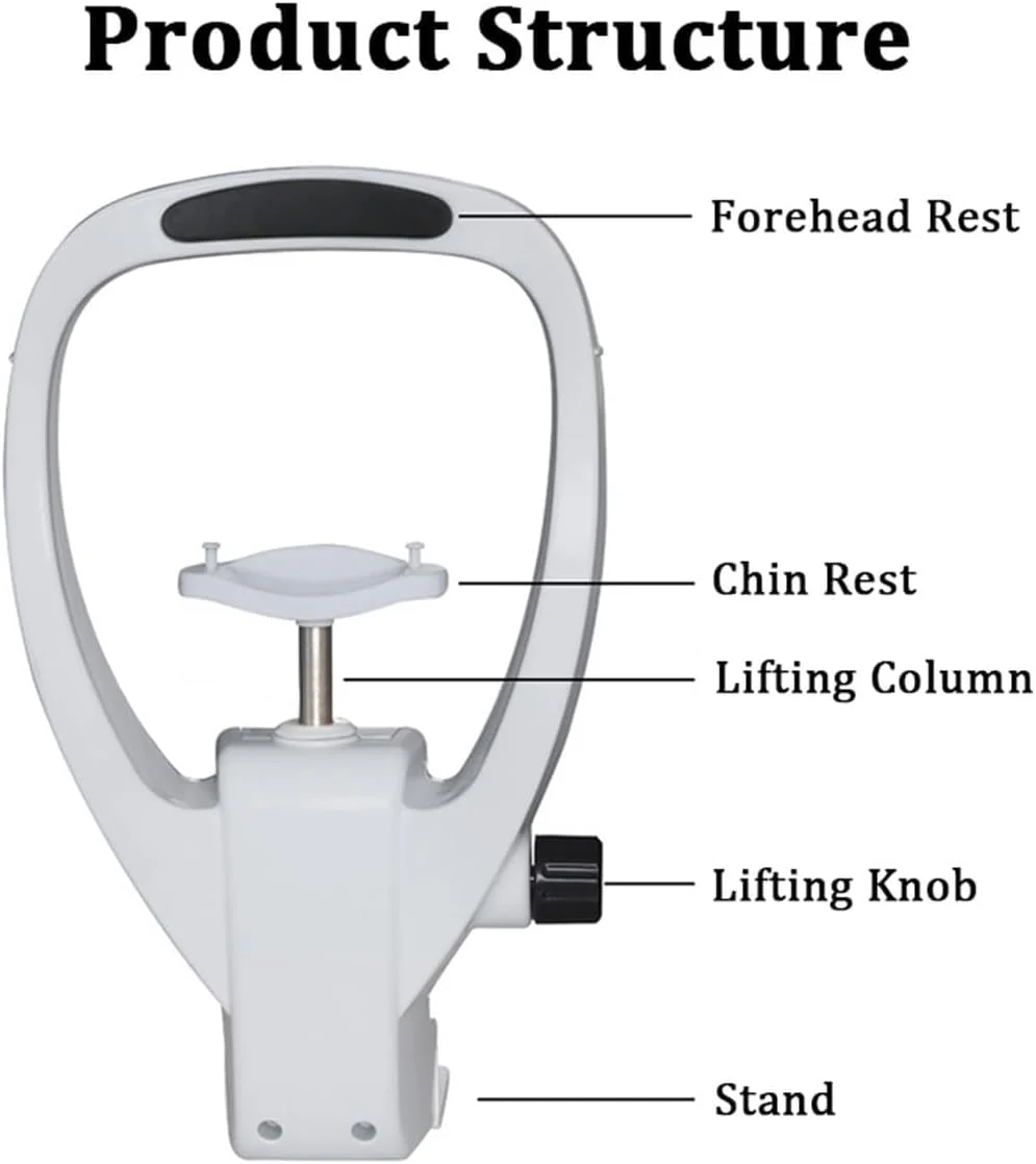 تکیه گاه چانه قابل تنظیم، ابزار نوری 40 میلی‌متری با دسته تنظیم، برای رفرکتومتر خودکار
