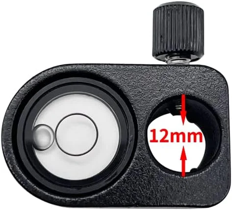 2 عدد تراز حبابی فلزی 12 میلی‌متری با نگهدارنده مناسب برای منشور با قطر 12 میلی‌متر، تراز قطبی کوچک