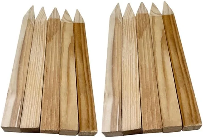 ۱۰ عدد چوب علامت گذاری چوبی ۱۱.۶ اینچی، محورهای چوبی از جنس چوب کاج، لبه تیز شده برای ساخت و ساز، نقشه برداری خطوط لوله یا تاسیسات