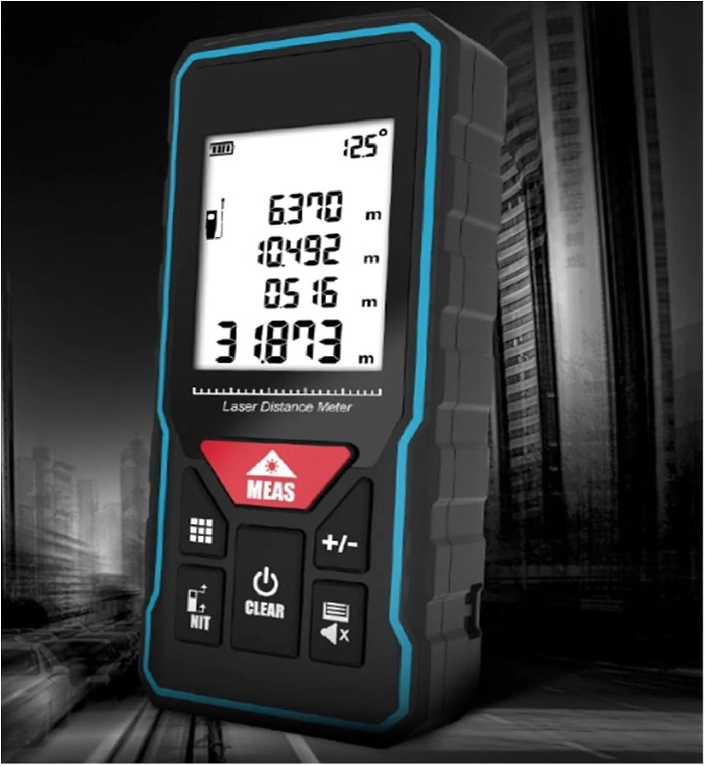 متر لیزری دستی X5 X6 برای اندازه گیری فاصله، زاویه دقیق و محاسبات ساختمانی