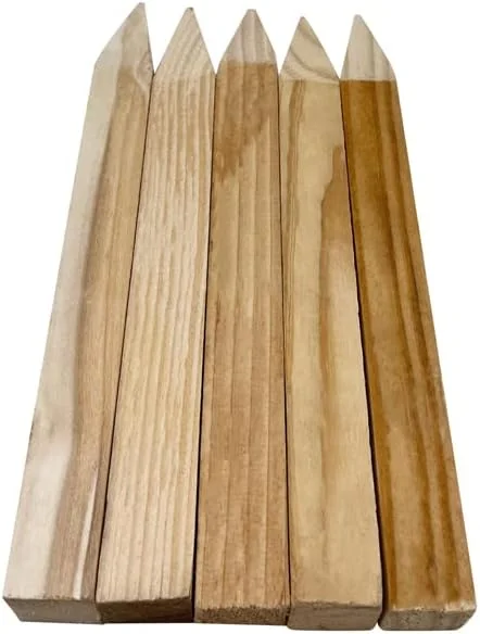 ۵ عدد میخ چوبی برای نقشه برداری ۱۱.۶ اینچی، محورهای چوبی از جنس چوب کاج، لبه تیز شده برای ساخت و ساز، نقشه برداری خطوط لوله یا تاسیسات