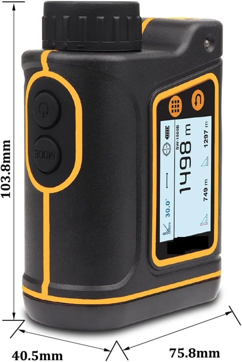 فاصله یاب لیزری تلسکوپی، یابنده برد دیجیتال، تک چشمی شکار، گلف، نمایشگر LCD، رولت، نوار اندازه گیری