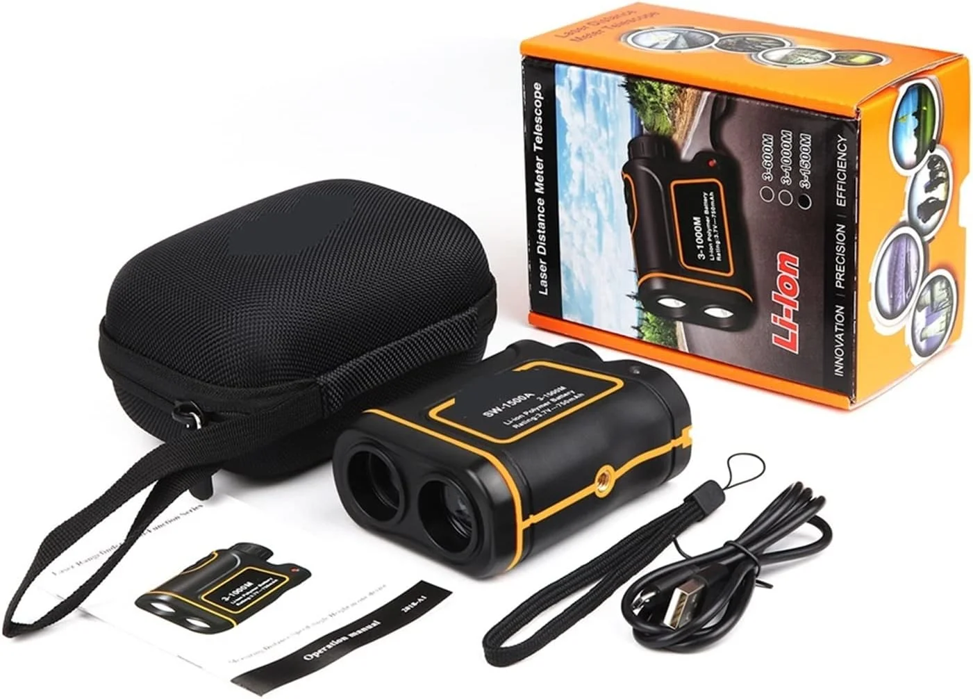 فاصله یاب لیزری تلسکوپی، یابنده برد دیجیتال، تک چشمی شکار، گلف، نمایشگر LCD، رولت، نوار اندازه گیری