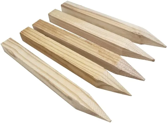 ۵ عدد میخ چوبی برای نقشه برداری ۱۱.۶ اینچی، محورهای چوبی از جنس چوب کاج، لبه تیز شده برای ساخت و ساز، نقشه برداری خطوط لوله یا تاسیسات