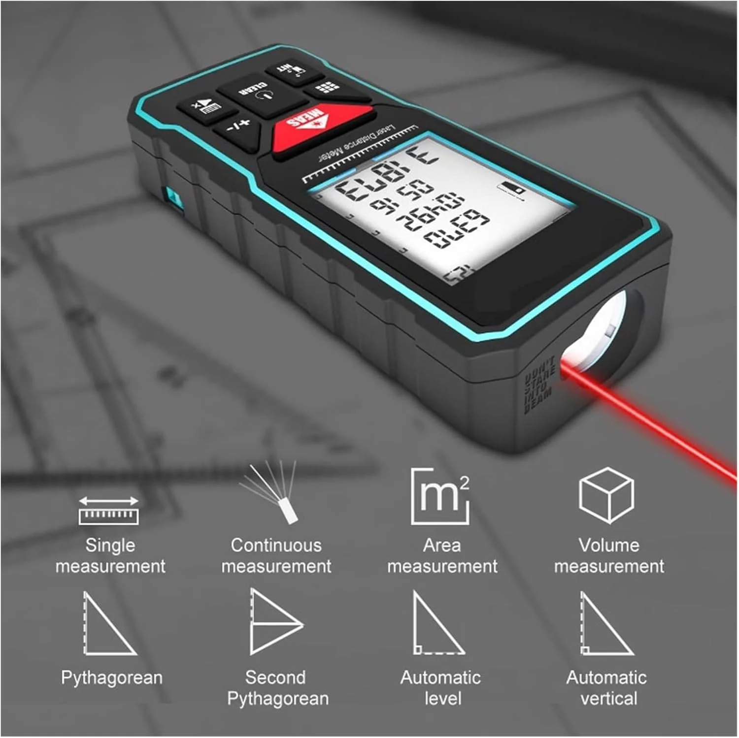 متر لیزری دستی X5 X6 برای اندازه گیری فاصله، زاویه دقیق و محاسبات ساختمانی