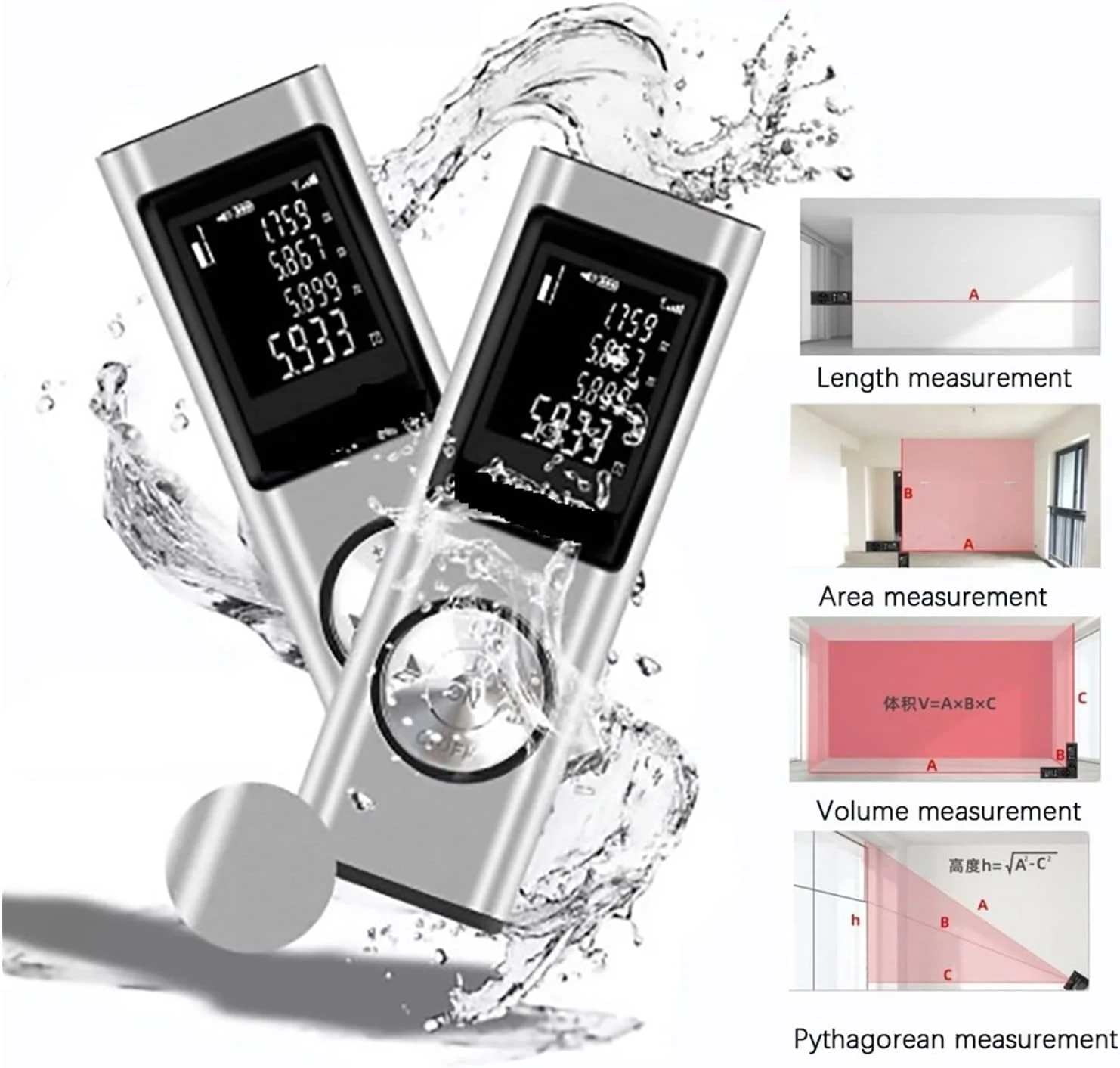 متر لیزری فاصله یاب، نوار لیزری، زاویه سنج دیجیتال لیزری، ابزار ساخت و ساز