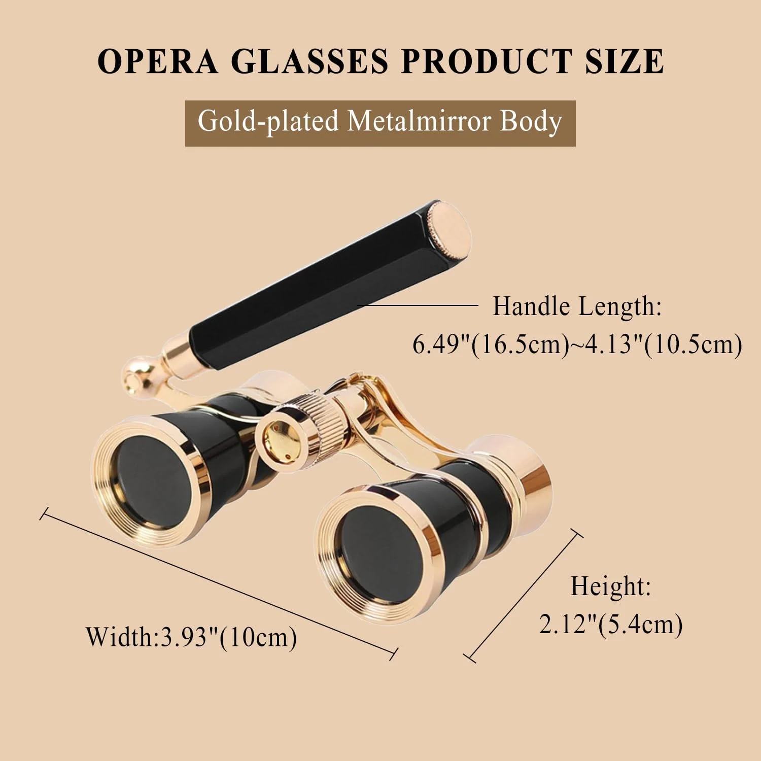 دوربین تئاتر آرونسنت، 3X25 جمع و جور با دسته قابل تنظیم، دوربین مینیاتوری برای بزرگسالان، مردان و زنان در کنسرت های موسیقی (مشکی)