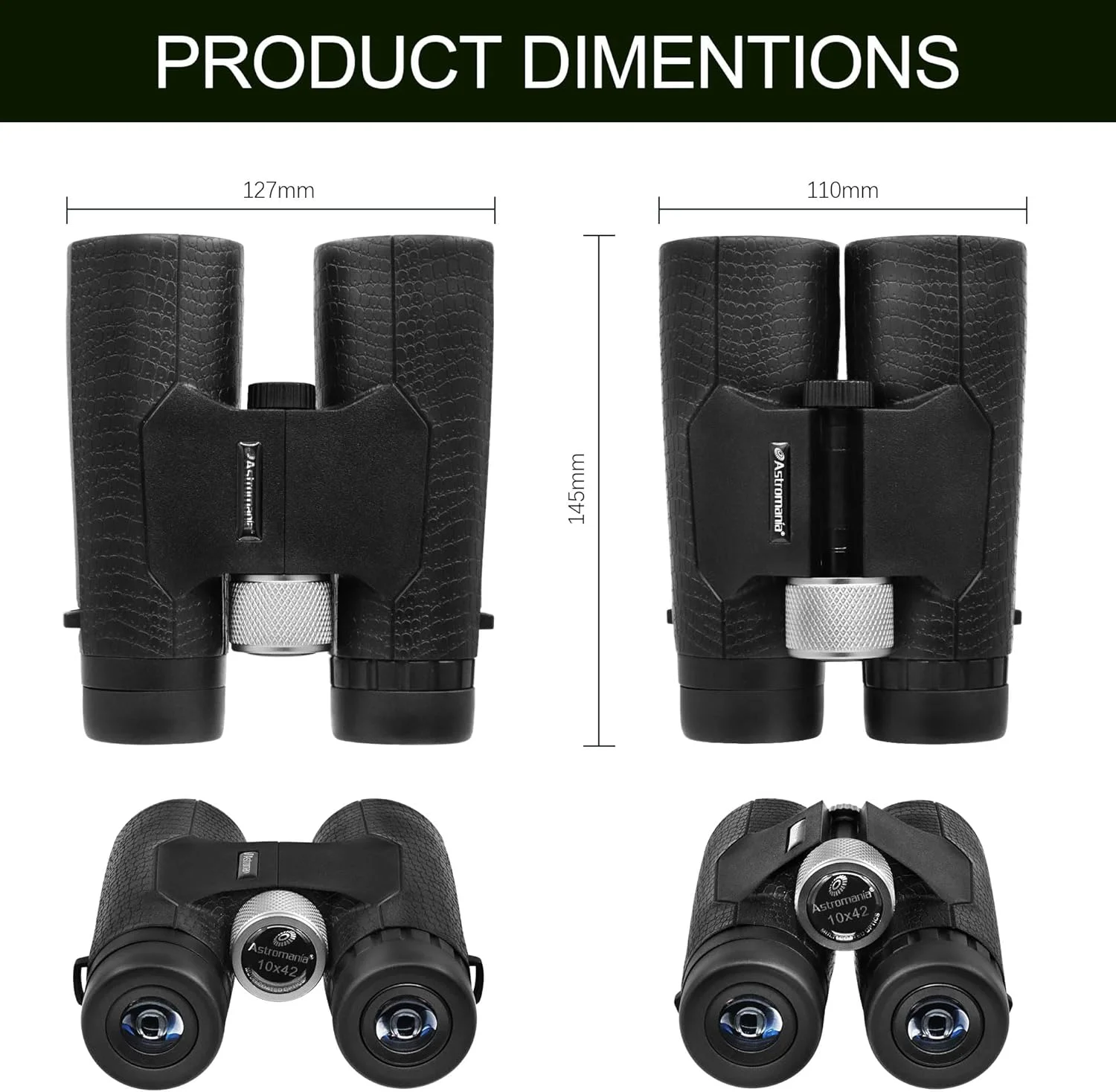 دوربین دوچشمی فشرده 10x42 Astromania - منشور BK7 - هدیه برای بزرگسالان و کودکان، برای کنسرت و تئاتر، تماشای پرندگان، شکار و بازی های ورزشی