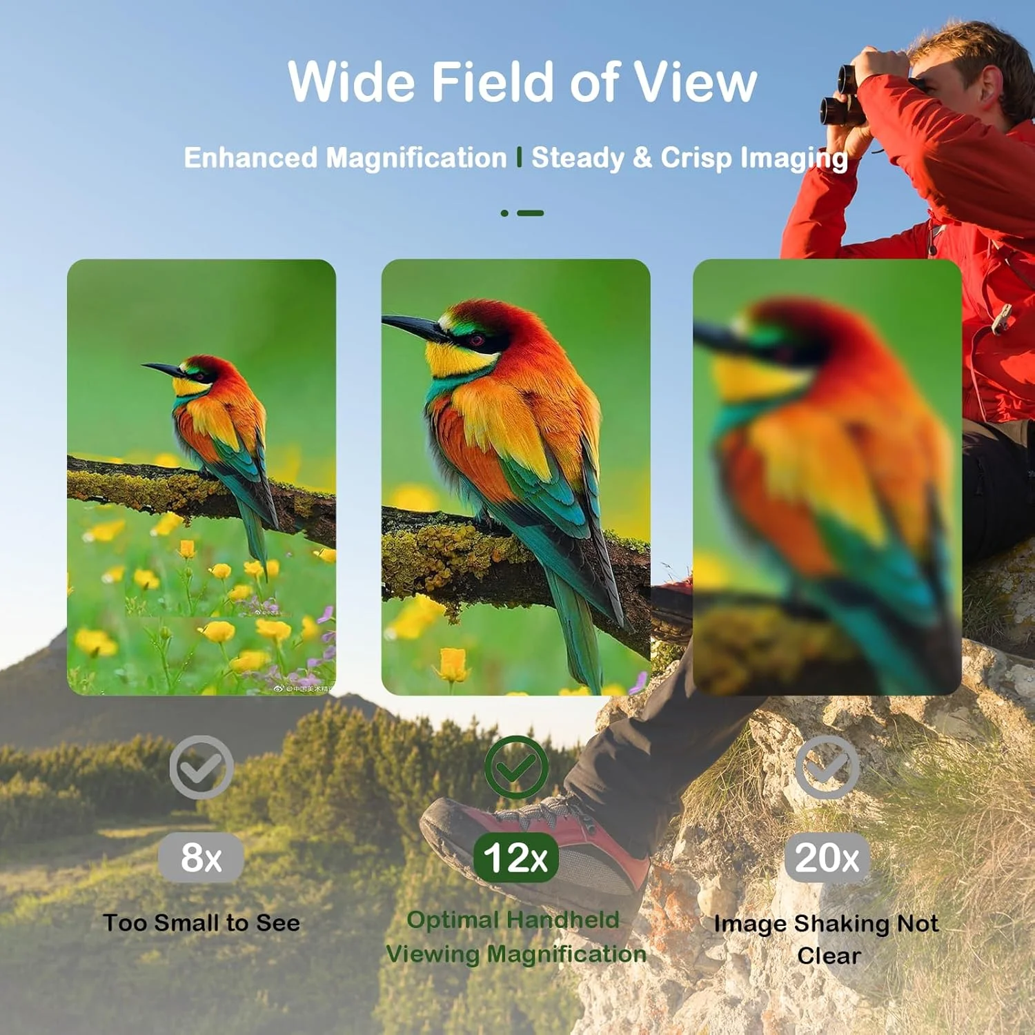 دوربین شکاری اپرا 3X25، دوربین کوچک جمع و جور و سبک وزن، با زنجیر برای بزرگسالان، کودکان و زنان در کنسرت موسیقی