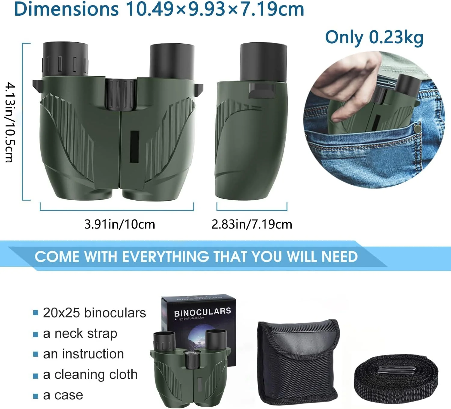 دوربین شکاری کوچک 20X25 Angju برای بزرگسالان و کودکان، دوربین ضد آب با چشمی بزرگ، فوکوس آسان، مناسب برای تماشای پرندگان، پیاده روی و کنسرت دوربین شکاری کوچک 20X25 Angju برای بزرگسالان و کودکان، دوربین ضد آب با چشمی بزرگ، فوکوس آسان، مناسب برای تماشای پرندگان، پیاده روی و کنسرت