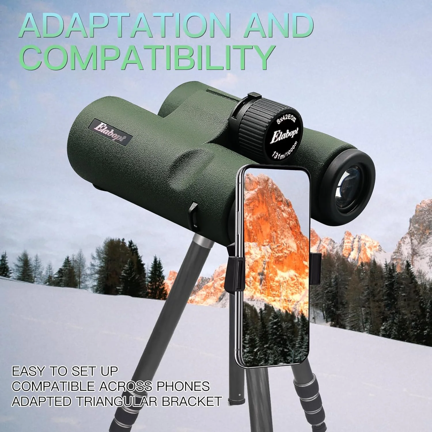 دوربین شکاری 8x42EDII جمع و جور برای بزرگسالان – منشورهای BAK4 با قدرت بالا، پوشش الماس سفید، ضد آب و ضد مه، روکش لاستیکی – ایده آل برای تماشای پرندگان، مسافرت، ورزش های فضای باز