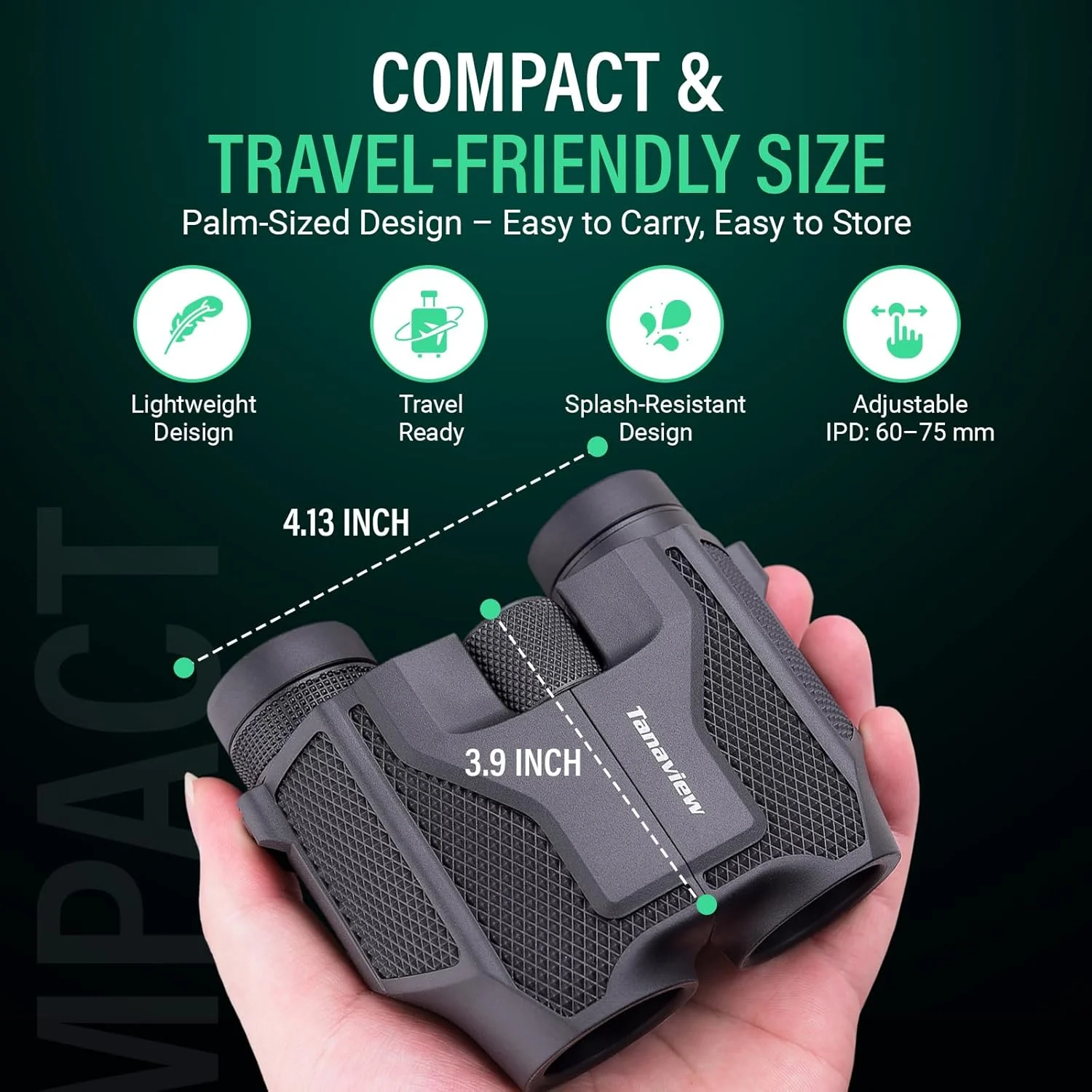 دوربین دوچشمی فشرده 12x25 برای بزرگسالان و کودکان - دید واضح از راه دور، دوربین دوچشمی قدرتمند با کیف مسافرتی - سبک وزن، چشمی بزرگ، ضد آب و ضد مه - شکار، تماشای پرندگان