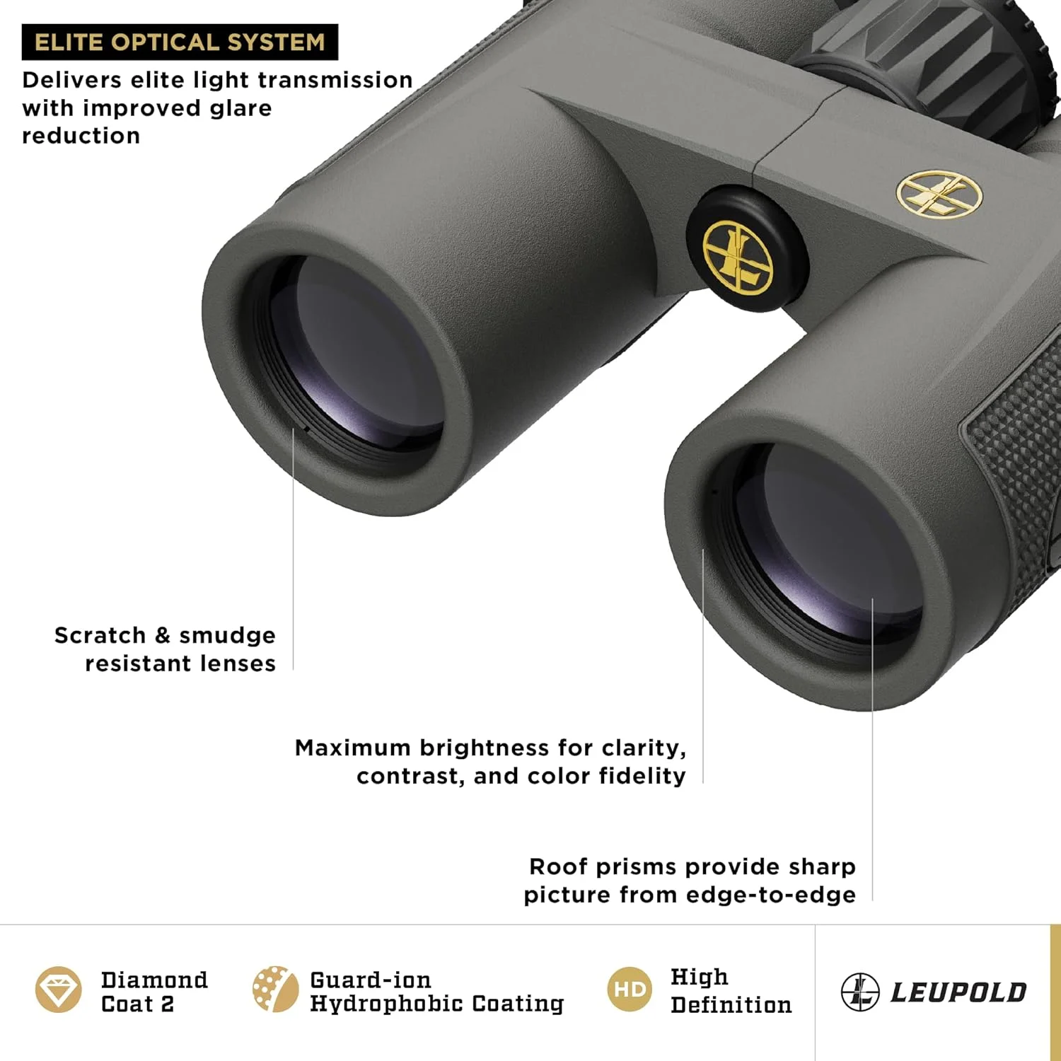 دوربین دوچشمی Leupold BX-4 Pro Guide HD، 10x32mm، خاکستری سایه (172660)