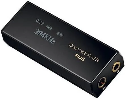 Cayin RU6، دانگل DAC/Amp قابل حمل USB با DAC R-2R مجزا 24 بیتی، پشتیبانی از PCM 384kHz و DSD64/128/256، خروجی هدفون دوگانه، نمایشگر OLED و شاسی آلومینیومی CNC، مشکی | RU6