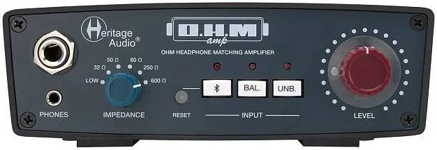 تقویت کننده هدفون رفرنس Heritage Audio O.H.M، خروجی دوگانه 1/4 و 4.4 میلی متری بالانس، مدار آنالوگ مجزا، نویز کم، تُن گرم، مشکی، آبی | O.H.M Amp