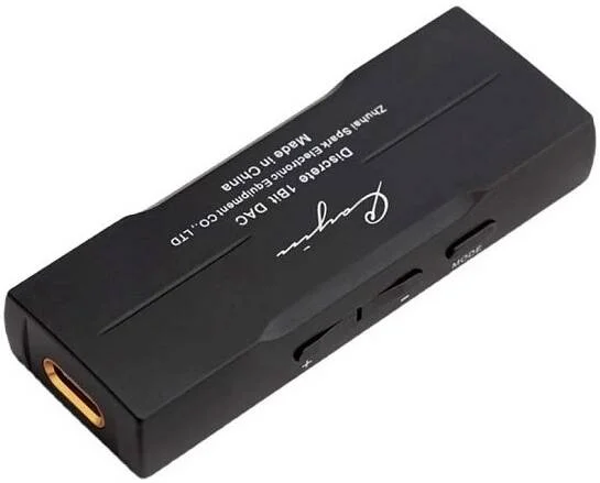 Cayin RU7 دانگل آمپ/DAC USB قابل حمل با DAC نردبانی مقاومتی 1 بیتی، پشتیبانی از DSD64/128/256، صفحه نمایش OLED و کیف چرمی، مشکی | RU7