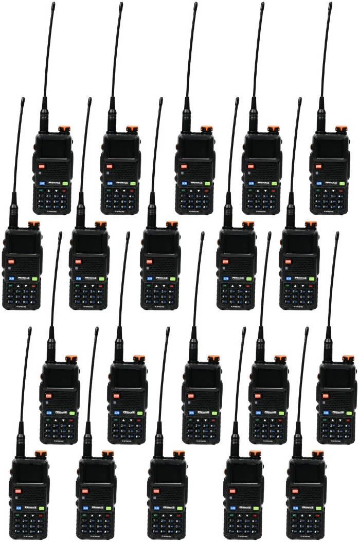 رادیو دو طرفه قابل حمل آنالوگ پرومِیج کانکت PC-WT910 PRO دو بانده (VHF/UHF)، 50-55 هرتز، باتری 1500 میلی آمپر، فرستنده و گیرنده دستی جمع و جور، با کیفیت بالا و قابل اعتماد، بسته 20 عددی، مشکی | PC-WT910 PRO