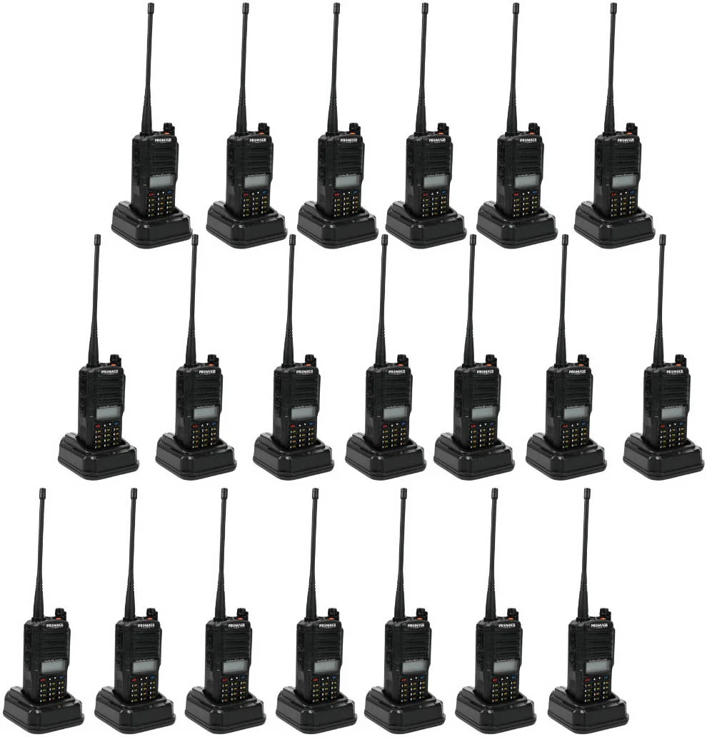 رادیو دو طرفه پرومِیج کانکت PC-WT900 PLUS، همراه با گوشی، دو بانده، نور پس زمینه خودکار، تایمر تایم اوت، اعلان صوتی، قفل خودکار صفحه کلید، آلارم اضطراری، چراغ قوه، بسته 20 عددی، مشکی | PC-WT900 PLUS