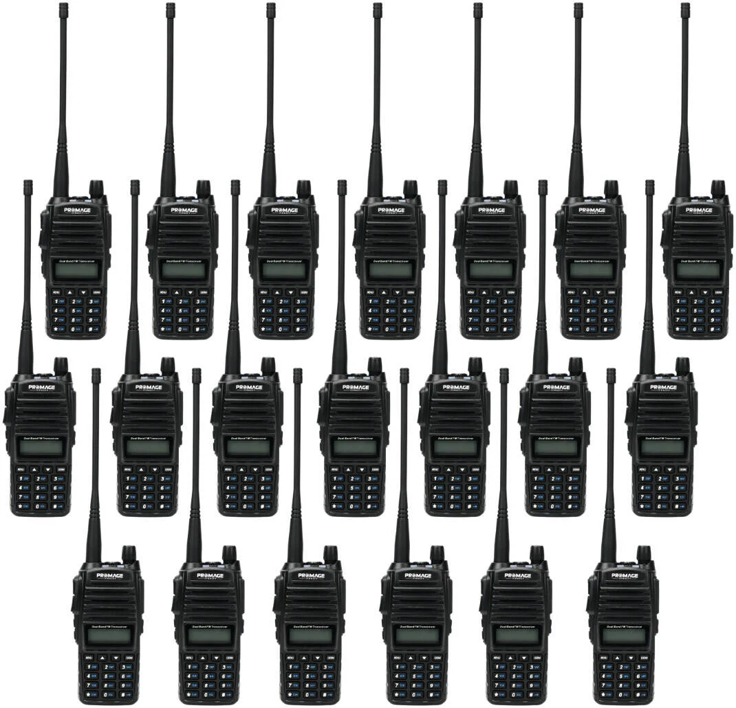 دستگاه های رادیویی دو طرفه پرومِیج کانکت PC-WT820، دارای VOX، 50 CTCSS/ 104 DCS، جستجو/اسکن تُن، آماده به کار دوگانه، قابل برنامه ریزی با کامپیوتر، تایمر اتمام زمان انتقال، قفل کانال مشغول، بسته 20 عددی، مشکی | PC-WT820