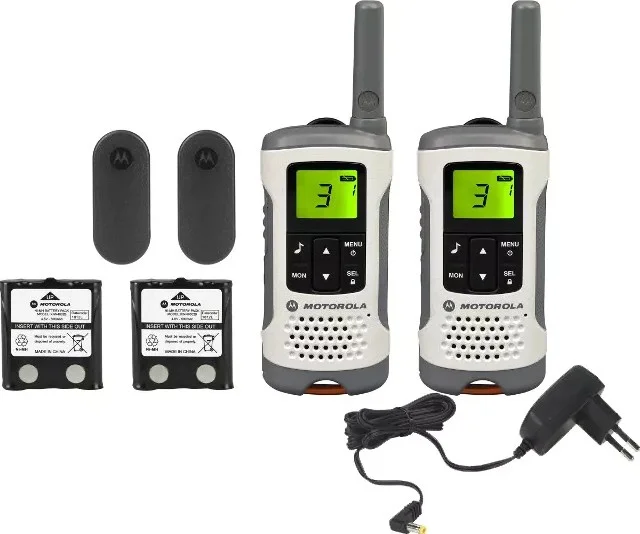 بیسیم های موتورولا مدل TLKR-T50-WE، سفید، برد تا 6 کیلومتر، نمایشگر LCD