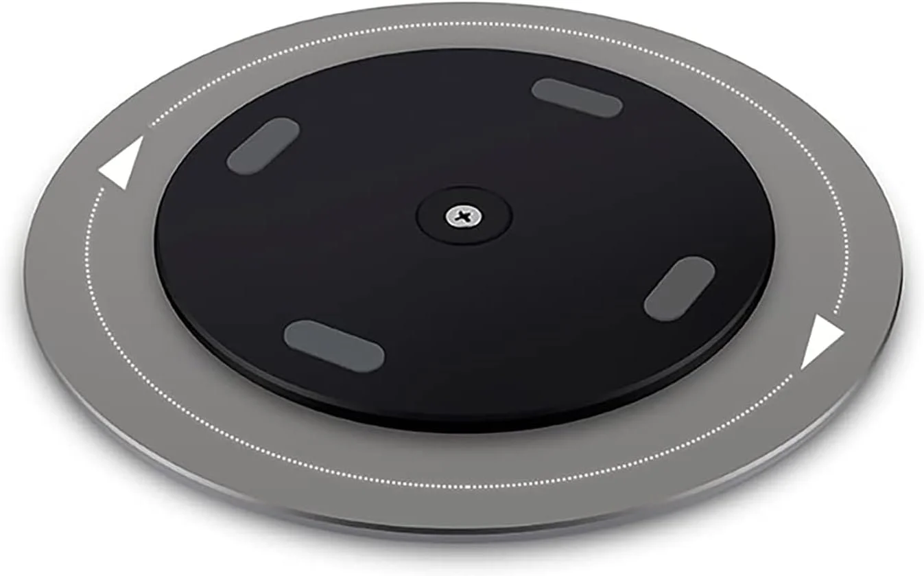 پایه مانیتور چرخان 360 درجه، آلیاژ آلومینیوم خاکستری، سازگاری گسترده برای آی‌مک، لپ‌تاپ، گلدان‌های گیاهی، هنر و صنایع دستی و موارد دیگر
