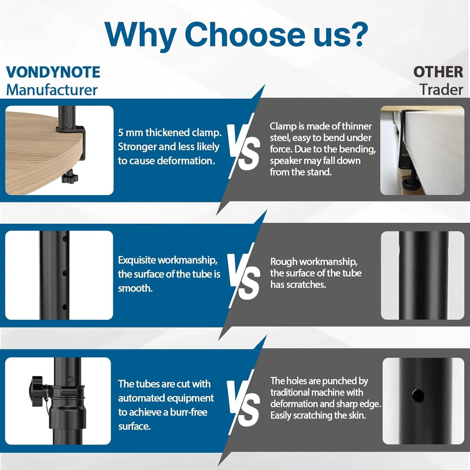 ست دو عددی پایه رومیزی گیره دار بلندگو، پایه مانیتور استودیویی کوتاه با قابلیت تنظیم ارتفاع