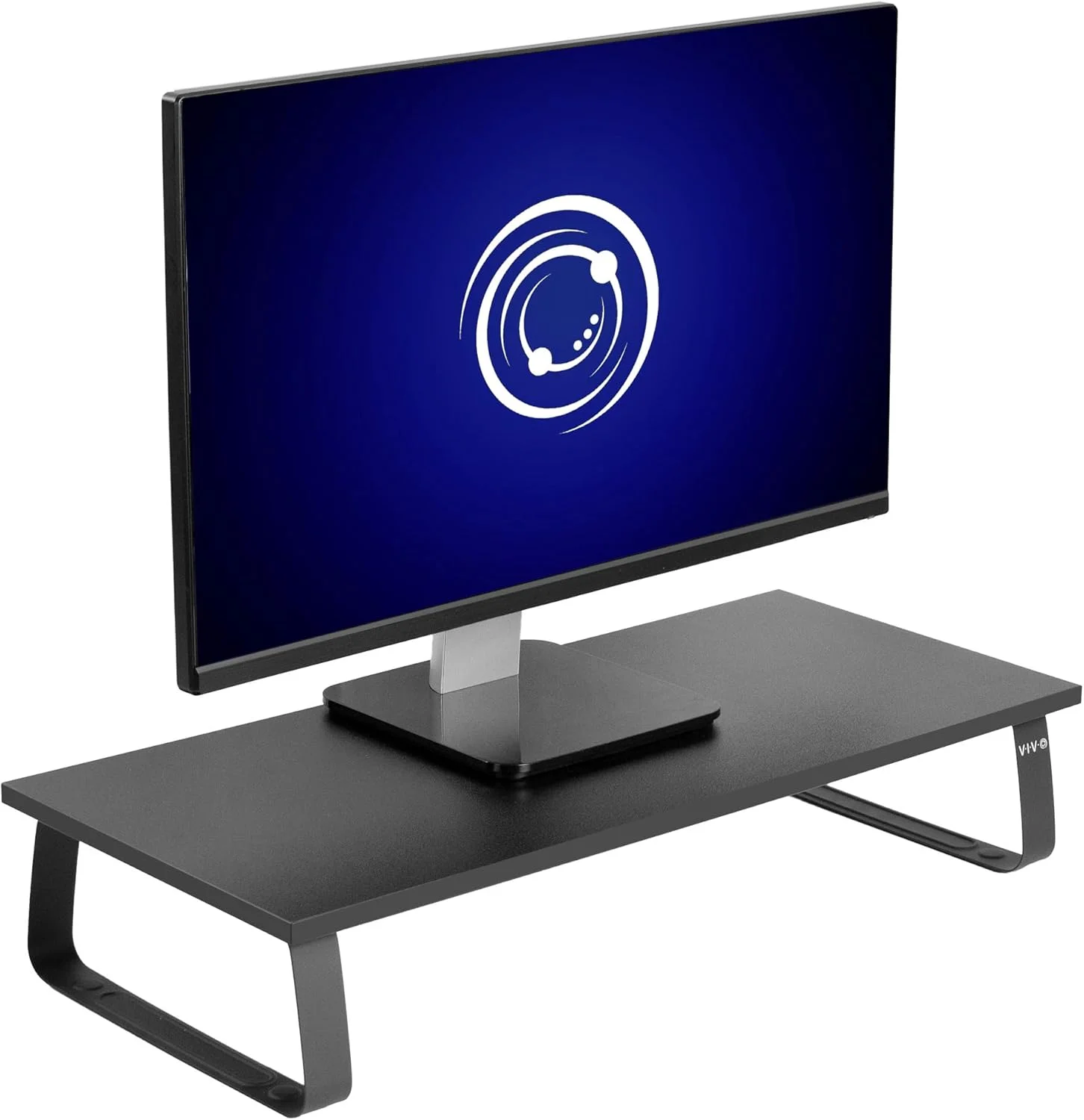پایه مانیتور 24 اینچی VIVO، پایه رومیزی چوبی و فولادی، مناسب برای صفحه نمایش، کیبورد، لپ تاپ، تلویزیون کوچک، میز ارگونومیک و سازمان دهنده رومیزی، مشکی، STAND-V000D