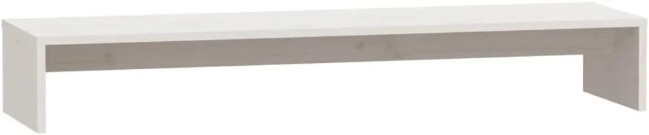 پایه مانیتور چوبی کاج جامد ویدا ایکس ال، پایه لپ تاپ رومیزی، قفسه نمایشگر، پایه چوبی دو مانیتوره، کابینت میز، مبلمان سفید