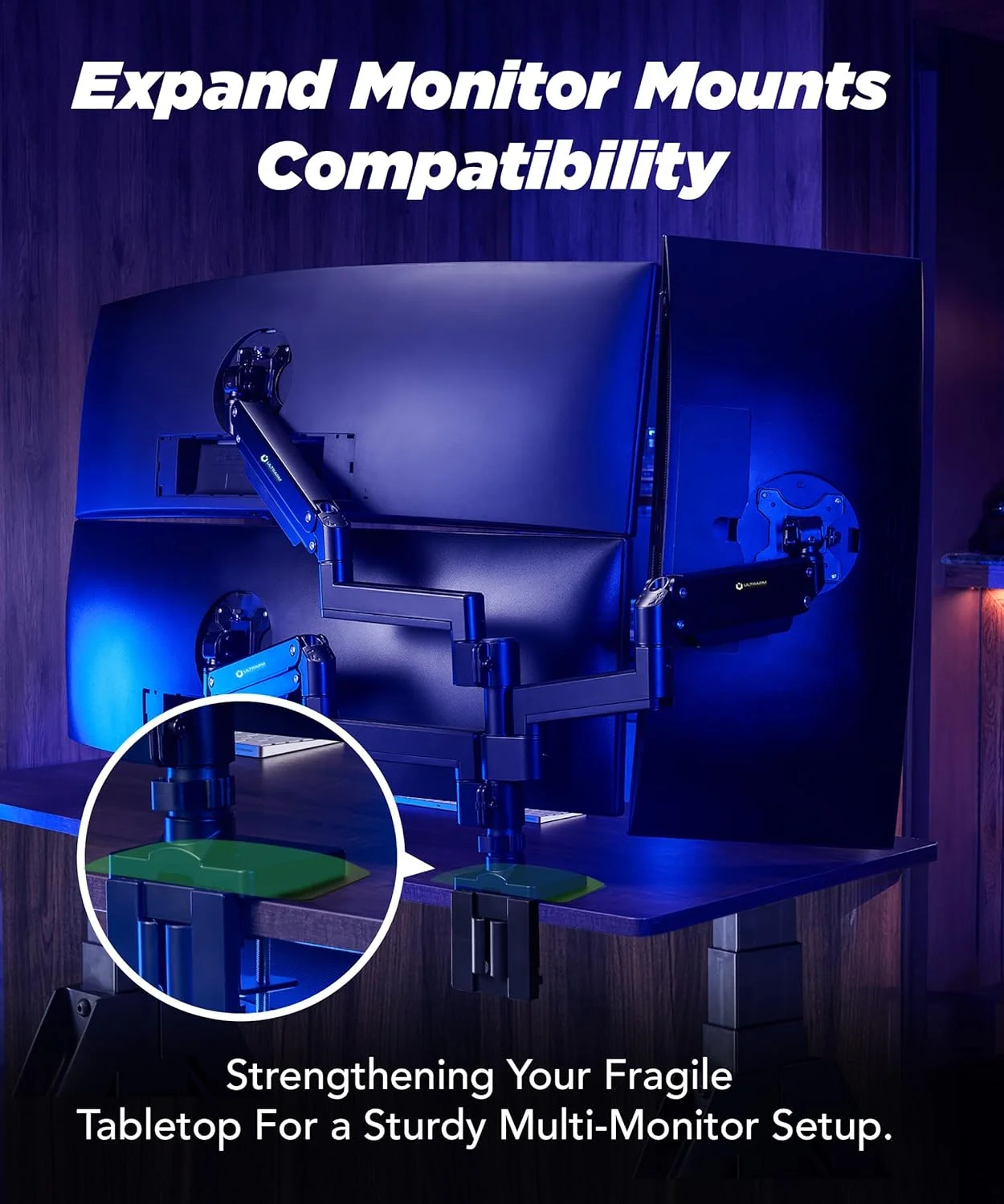 صفحه تقویتکننده پایه مانیتور فولادی برای میزهای نازک، شیشهای و سایر میزهای شکننده، صفحه براکت فولادی مناسب برای اکثر پایههای مانیتور با گیره و بازوی مانیتور C-Clamp، مشکی، MAAC-P صفحه تقویتکننده پایه مانیتور فولادی برای میزهای نازک، شیشهای و سایر میزهای شکننده، صفحه براکت فولادی مناسب برای اکثر پایههای مانیتور با گیره و بازوی مانیتور C-Clamp، مشکی، MAAC-P