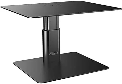 پایه مانیتور قابل تنظیم Nillkin HighDesk - پایه فلزی با قابلیت تنظیم ارتفاع (11 - 18 سانتی متر)، ظرفیت باربری 15 کیلوگرم، پایه ضد لغزش، سازمان دهنده میز ارگونومیک ممتاز - مشکی