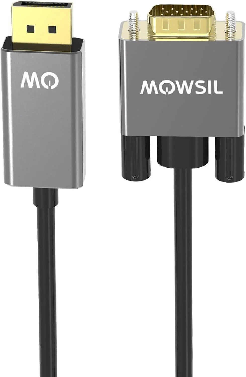 کابل DisplayPort به VGA موسیل، 2 متری، رزولوشن پشتیبانی شده 1080P@60Hz، بدنه آلیاژ آلومینیوم و کانکتور با روکش طلا، 2 متر، خاکستری | MODV02