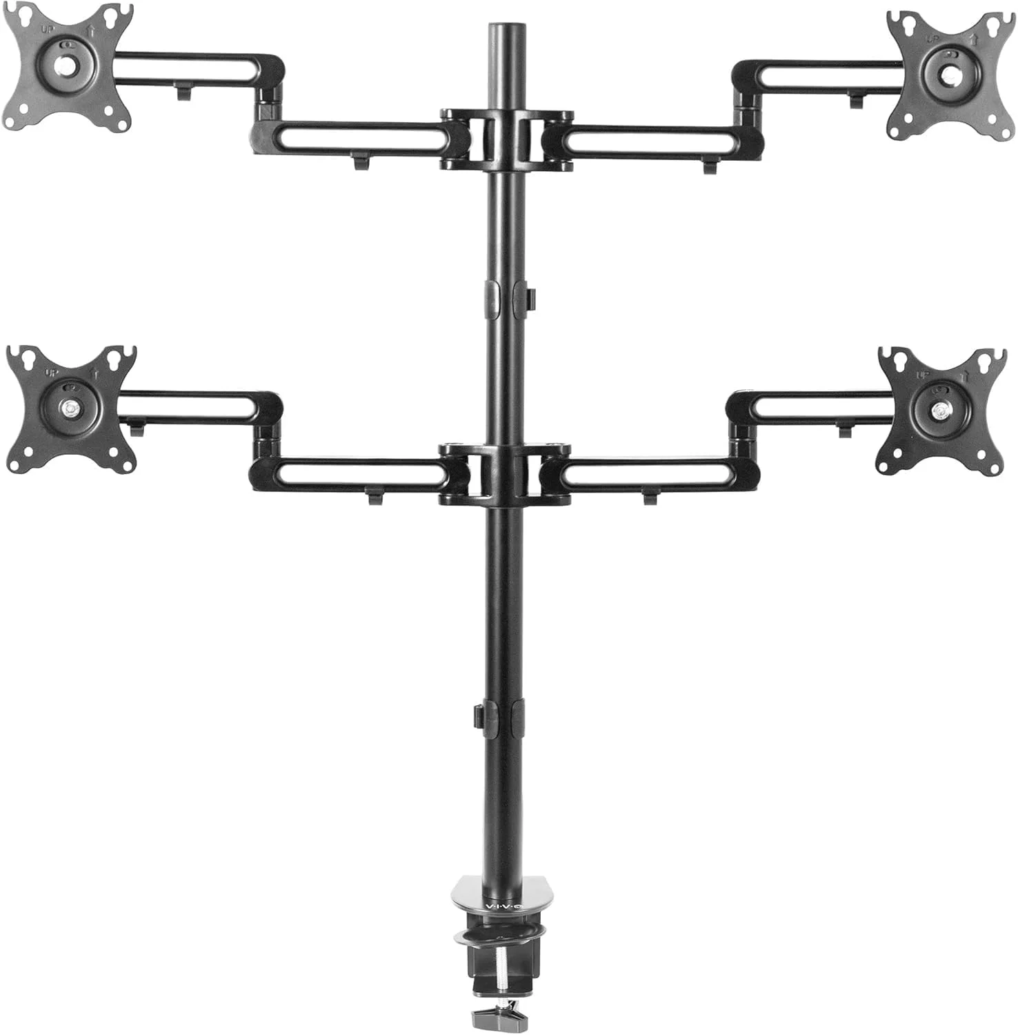 پایه رومیزی چهار مانیتوره NEWSTAR مناسب مانیتورهای LED LCD ۱۷ تا ۳۲ اینچ، پایه مانیتور سنگین و مفصلی، نگهدارنده ۴ مانیتور، حداکثر VESA ۱۰۰x۱۰۰، کاملا قابل تنظیم برای ایستگاه کاری اداری خانگی، مدل 91-LDT30C048