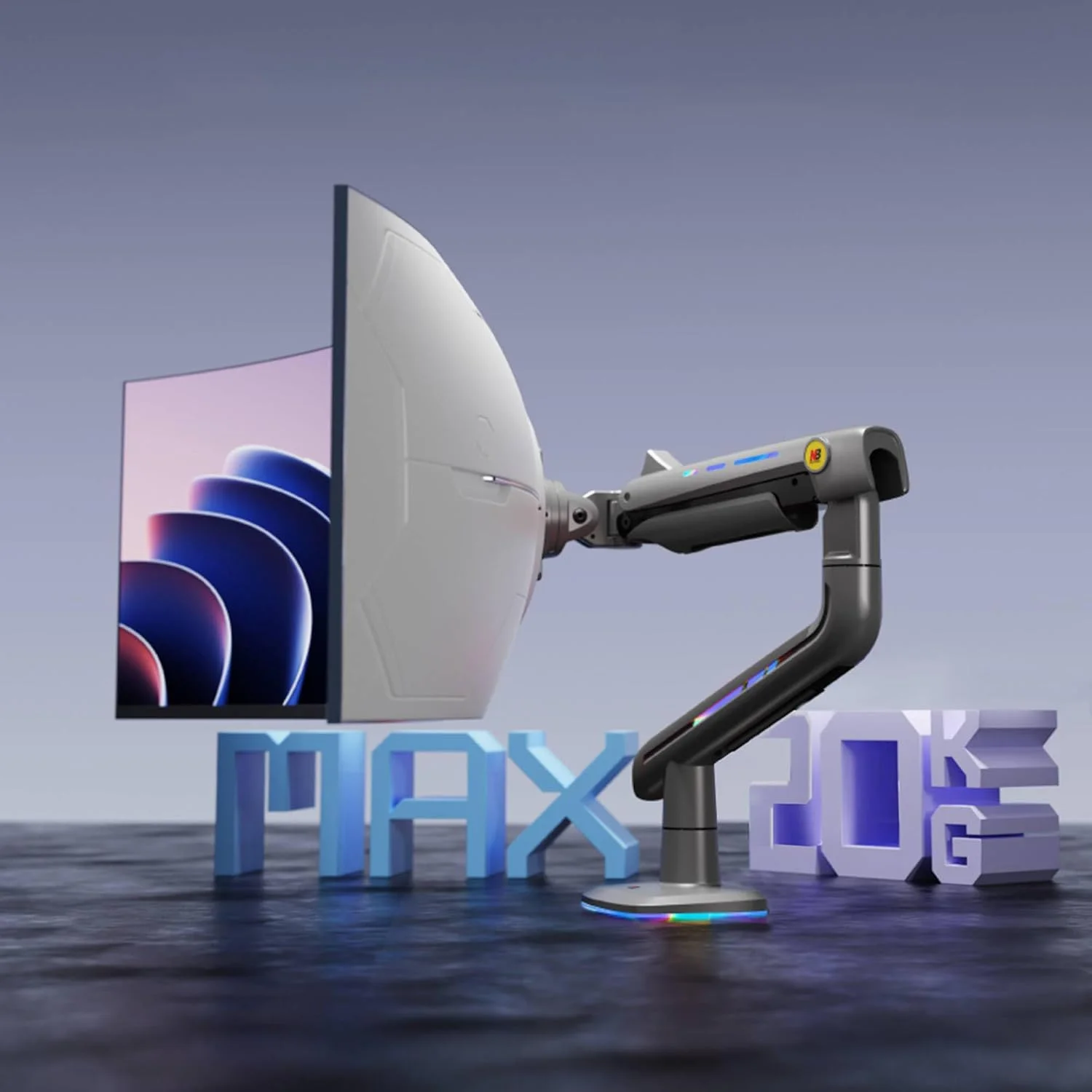 بازوی مانیتور گیمینگ برای مانیتورهای تخت/ فوق عریض/ منحنی ۳۲ تا ۶۰ اینچ، پایه مانیتور سنگین با تحمل وزن تا ۲۰ کیلوگرم، نصب VESA با ابعاد ۷۵/۱۰۰ میلیمتر (خاکستری مشکی) F5-G بازوی مانیتور گیمینگ برای مانیتورهای تخت/ فوق عریض/ منحنی ۳۲ تا ۶۰ اینچ، پایه مانیتور سنگین با تحمل وزن تا ۲۰ کیلوگرم، نصب VESA با ابعاد ۷۵/۱۰۰ میلیمتر (خاکستری مشکی) F5-G