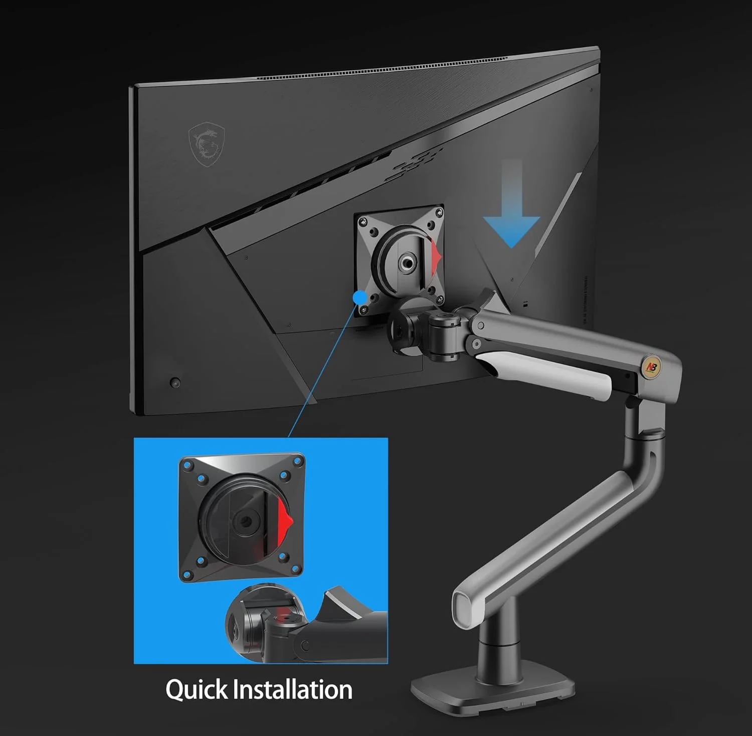 بازوی نگهدارنده مانیتور گیمینگ برای مانیتورهای تخت/ فوق عریض/ خمیده ۲۷ تا ۵۰ اینچ، پایه سنگین با تحمل وزن تا ۱۸ کیلوگرم، VESA 75/100 میلی متر مدل A5، مناسب برای مانیتورهای ۲۷، ۳۲، ۳۴، ۳۷، ۴۳، ۴۷، ۴۹ اینچ بازوی نگهدارنده مانیتور گیمینگ برای مانیتورهای تخت/ فوق عریض/ خمیده ۲۷ تا ۵۰ اینچ، پایه سنگین با تحمل وزن تا ۱۸ کیلوگرم، VESA 75/100 میلی متر مدل A5، مناسب برای مانیتورهای ۲۷، ۳۲، ۳۴، ۳۷، ۴۳، ۴۷، ۴۹ اینچ
