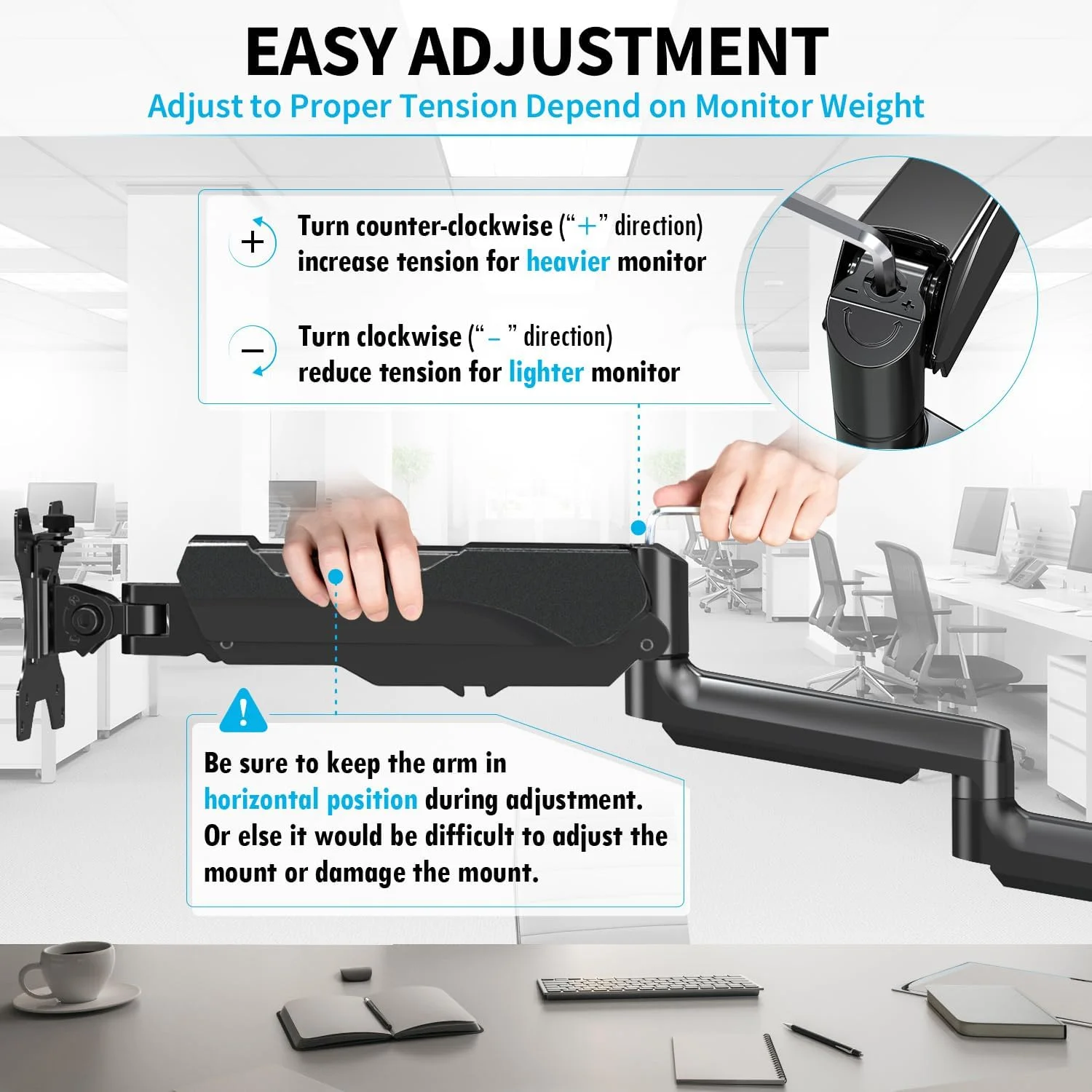 پایه نگهدارنده سه مانیتوره MOUNTUP - پایه رومیزی برای سه مانیتور تا 27 اینچ، بازوی سه مانیتوره با فنر گازی، پایه مانیتور سنگین، هر بازو 2 تا 9 کیلوگرم را نگه می دارد، مشکی