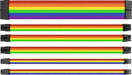 کابل روکش دار Thermaltake TtMod (افزایش طول کابل) - رنگین کمانی، طول: 300 میلی متر، قابلیت PSU جهانی | AC-049-CN0NAN-A1