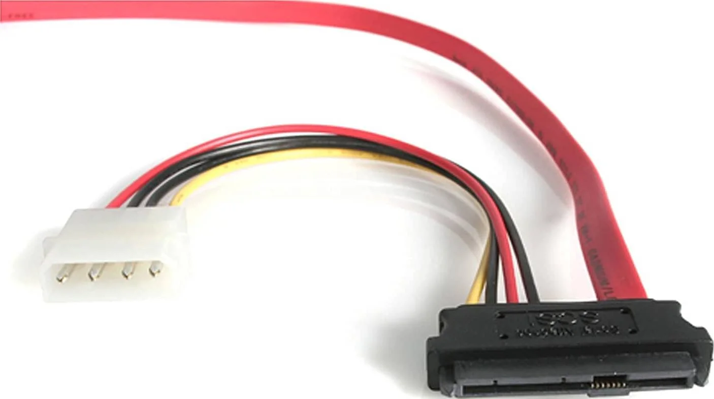 کابل 29 پین SAS به SATA با برق LP4 - کابل 29 پین SAS به SATA - کابل SFF 8482 به SATA به طول 18 اینچ، قرمز