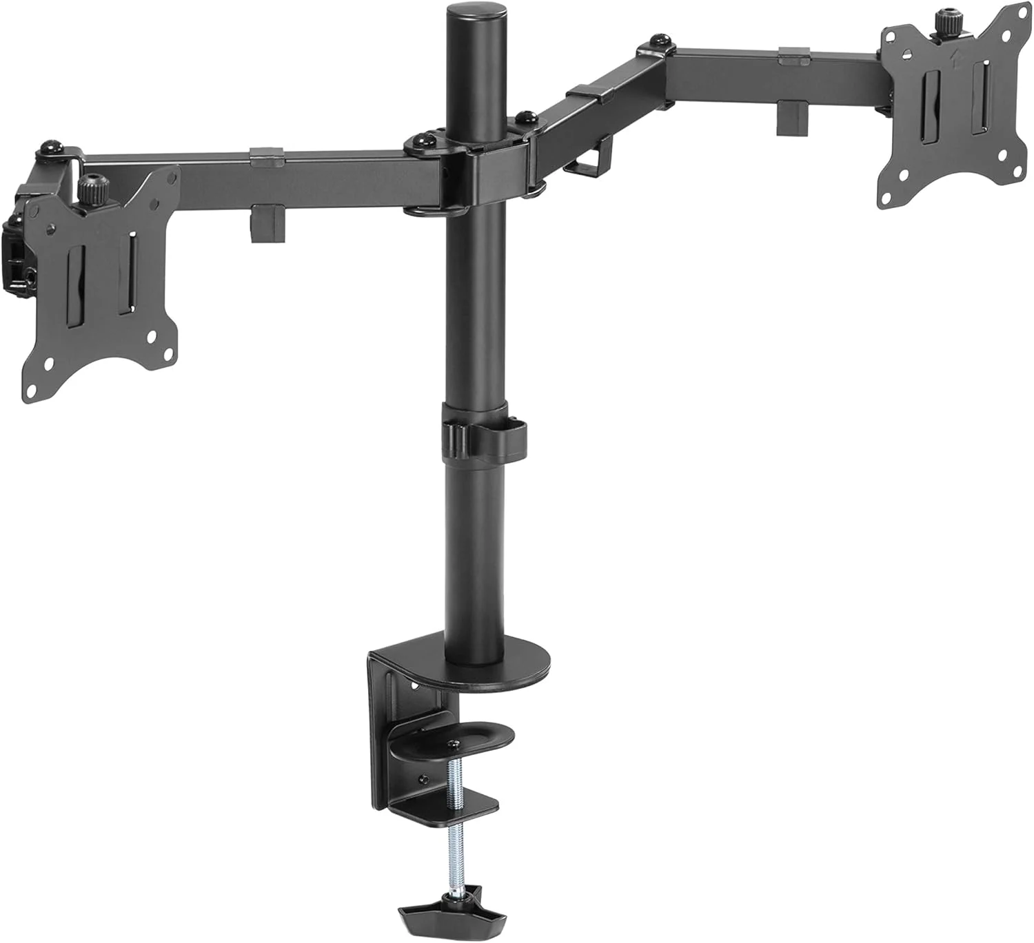 پایه رومیزی دو مانیتوره Amer برای صفحه نمایش های 17-32 اینچ VESA 75x75/100x100، بازوی مانیتور با قابلیت تنظیم ارتفاع با 2 روش نصب