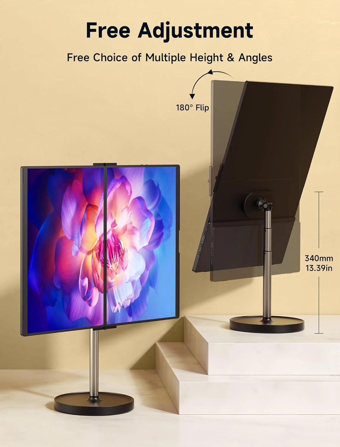 پایه مغناطیسی JSAUX برای مانیتور قابل حمل FlipGo 16"، 15.6" و 13.5"، چرخش 180 درجه، تنظیم آزادانه ارتفاع و زوایای مختلف، پایه پایدار برای مانیتور FlipGo پایه مغناطیسی JSAUX برای مانیتور قابل حمل FlipGo 16"، 15.6" و 13.5"، چرخش 180 درجه، تنظیم آزادانه ارتفاع و زوایای مختلف، پایه پایدار برای مانیتور FlipGo