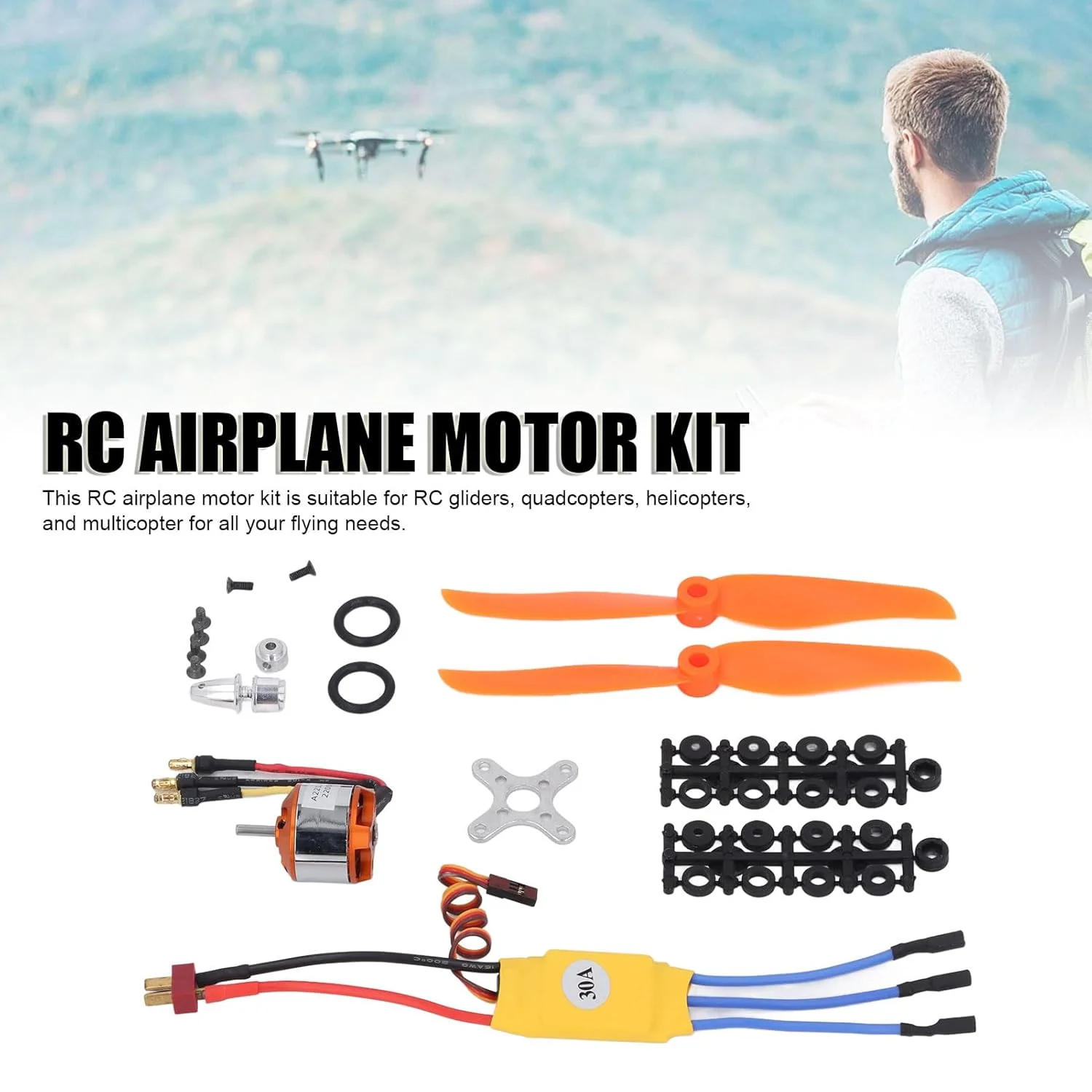 موتور هواپیمای آرسی، موتور براشلس 2200KV آرسی 6T به همراه کیت لوازم جانبی ملخ و اسپید کنترل 30 آمپر، کیت موتور هواپیمای آرسی، کیت موتور هواپیمای آرسی مناسب برای هواپیمای آرسی F450 550 کوادکوپتر، هلیکوپتر موتور هواپیمای آرسی، موتور براشلس 2200KV آرسی 6T به همراه کیت لوازم جانبی ملخ و اسپید کنترل 30 آمپر، کیت موتور هواپیمای آرسی، کیت موتور هواپیمای آرسی مناسب برای هواپیمای آرسی F450 550 کوادکوپتر، هلیکوپتر