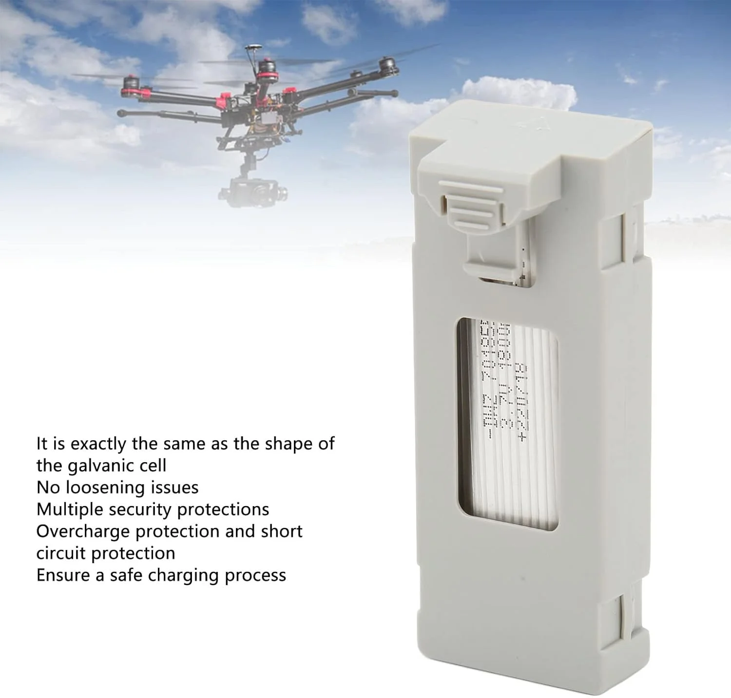 باتری لیتیومی 3.7 ولت 1800 میلی آمپر ساعت برای پهپادهای E88 E525 E99 K3